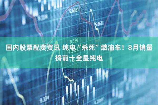 国内股票配资资讯 纯电“杀死”燃油车！8月销量榜前十全是纯电